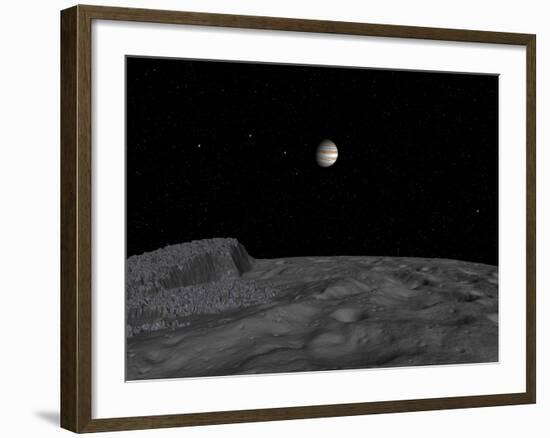 Artist's Concept of a View across the Surface of Themisto Towards Jupiter and its Moons-Stocktrek Images-Framed Photographic Print