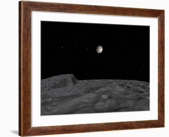 Artist's Concept of a View across the Surface of Themisto Towards Jupiter and its Moons-Stocktrek Images-Framed Photographic Print