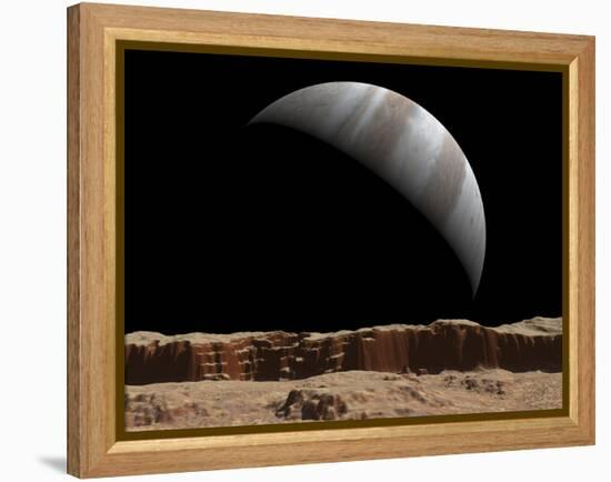 Artist's Concept of a View Towards Jupiter across the Surface of Io-Stocktrek Images-Framed Premier Image Canvas