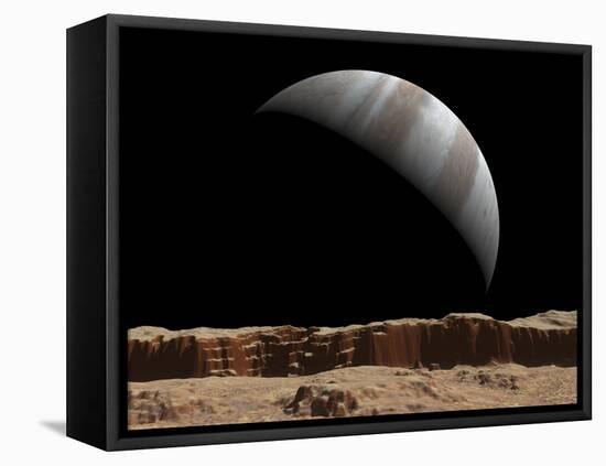 Artist's Concept of a View Towards Jupiter across the Surface of Io-Stocktrek Images-Framed Premier Image Canvas