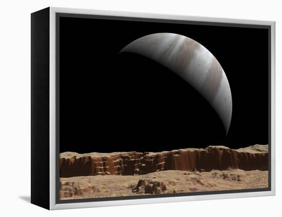 Artist's Concept of a View Towards Jupiter across the Surface of Io-Stocktrek Images-Framed Premier Image Canvas
