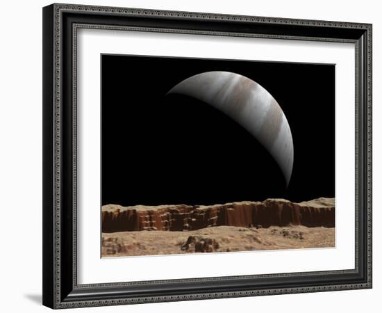 Artist's Concept of a View Towards Jupiter across the Surface of Io-Stocktrek Images-Framed Photographic Print