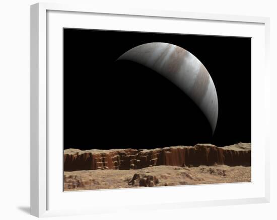 Artist's Concept of a View Towards Jupiter across the Surface of Io-Stocktrek Images-Framed Photographic Print