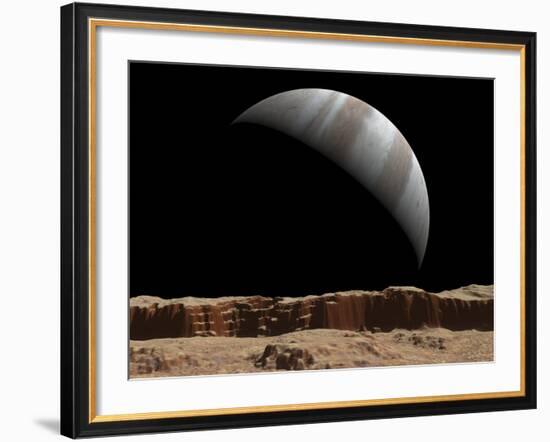 Artist's Concept of a View Towards Jupiter across the Surface of Io-Stocktrek Images-Framed Photographic Print