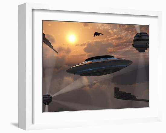 Artist's Concept of Alien Stealth Technology-Stocktrek Images-Framed Photographic Print