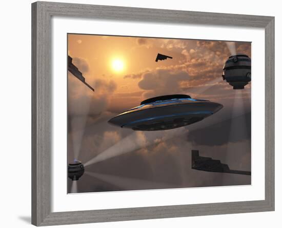 Artist's Concept of Alien Stealth Technology-Stocktrek Images-Framed Photographic Print