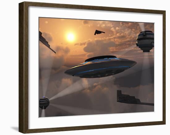 Artist's Concept of Alien Stealth Technology-Stocktrek Images-Framed Photographic Print