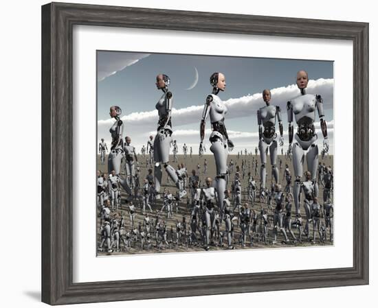 Artist's Concept of an Abundance of Androids with Artificial Intelligence-Stocktrek Images-Framed Photographic Print