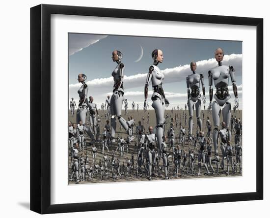 Artist's Concept of an Abundance of Androids with Artificial Intelligence-Stocktrek Images-Framed Photographic Print