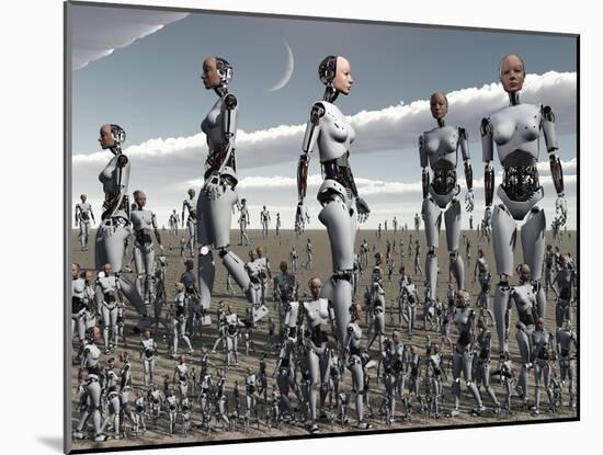 Artist's Concept of an Abundance of Androids with Artificial Intelligence-Stocktrek Images-Mounted Photographic Print