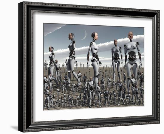 Artist's Concept of an Abundance of Androids with Artificial Intelligence-Stocktrek Images-Framed Photographic Print