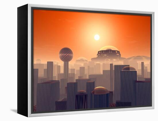 Artist's Concept of an Earth Buried by Layers of Cities Built by Generations of Our Descendants-Stocktrek Images-Framed Premier Image Canvas