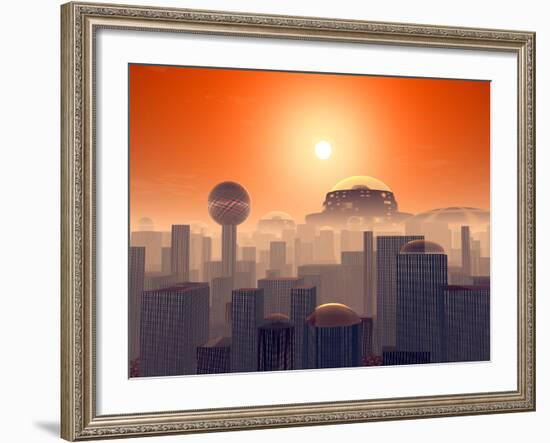 Artist's Concept of an Earth Buried by Layers of Cities Built by Generations of Our Descendants-Stocktrek Images-Framed Photographic Print