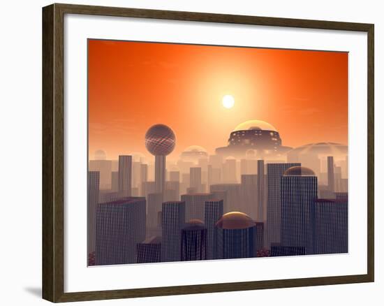 Artist's Concept of an Earth Buried by Layers of Cities Built by Generations of Our Descendants-Stocktrek Images-Framed Photographic Print