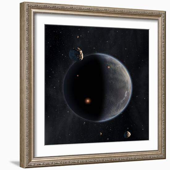 Artist's Concept of an Earth-Like Planet Rich in Carbon and Dry-null-Framed Art Print