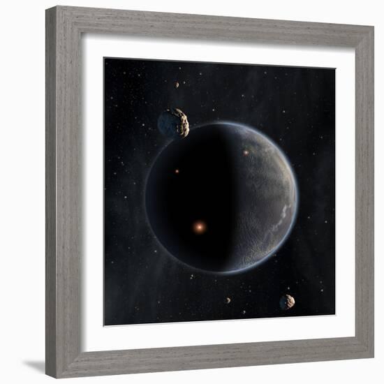 Artist's Concept of an Earth-Like Planet Rich in Carbon and Dry-null-Framed Art Print