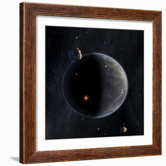 Artist's Concept of an Earth-Like Planet Rich in Carbon and Dry-null-Framed Art Print