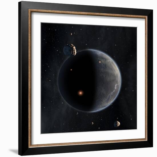 Artist's Concept of an Earth-Like Planet Rich in Carbon and Dry-null-Framed Art Print