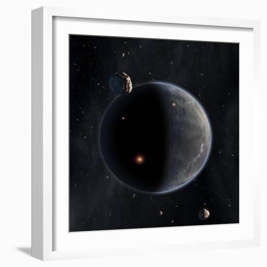 Artist's Concept of an Earth-Like Planet Rich in Carbon and Dry-null-Framed Art Print