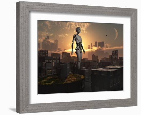 Artist's Concept of Androids Governing and Controlling Society-Stocktrek Images-Framed Photographic Print