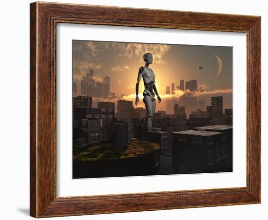 Artist's Concept of Androids Governing and Controlling Society-Stocktrek Images-Framed Photographic Print