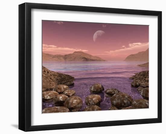 Artist's Concept of Archean Stromatolites on the Shore of an Ancient Sea-Stocktrek Images-Framed Photographic Print