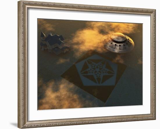 Artist's Concept of Crop Circles Made by Extraterrestrials-Stocktrek Images-Framed Photographic Print