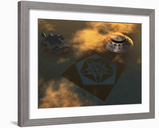 Artist's Concept of Crop Circles Made by Extraterrestrials-Stocktrek Images-Framed Photographic Print