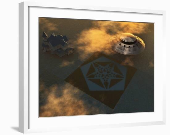 Artist's Concept of Crop Circles Made by Extraterrestrials-Stocktrek Images-Framed Photographic Print
