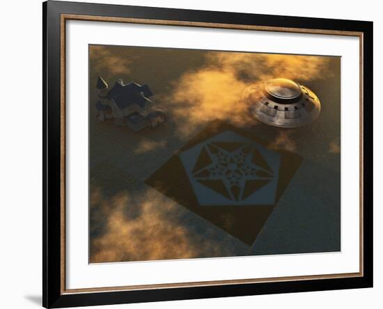 Artist's Concept of Crop Circles Made by Extraterrestrials-Stocktrek Images-Framed Photographic Print