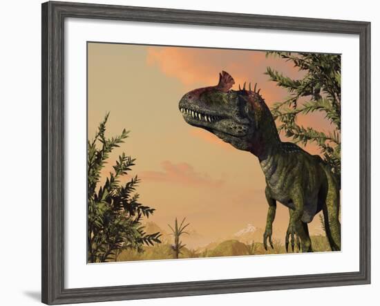 Artist's Concept of Cryolophosaurus-Stocktrek Images-Framed Photographic Print