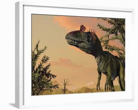 Artist's Concept of Cryolophosaurus-Stocktrek Images-Framed Photographic Print