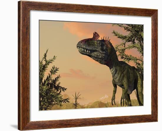 Artist's Concept of Cryolophosaurus-Stocktrek Images-Framed Photographic Print