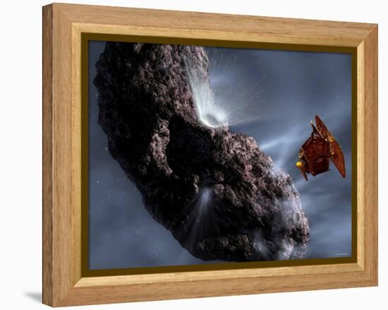 Artist's Concept of Deep Impact's Encounter with Comet Tempel 1-Stocktrek Images-Framed Premier Image Canvas