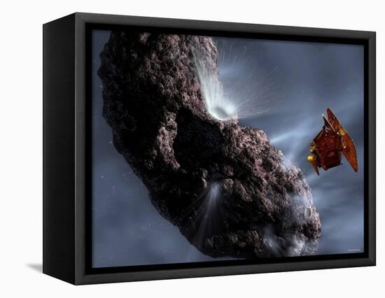 Artist's Concept of Deep Impact's Encounter with Comet Tempel 1-Stocktrek Images-Framed Premier Image Canvas