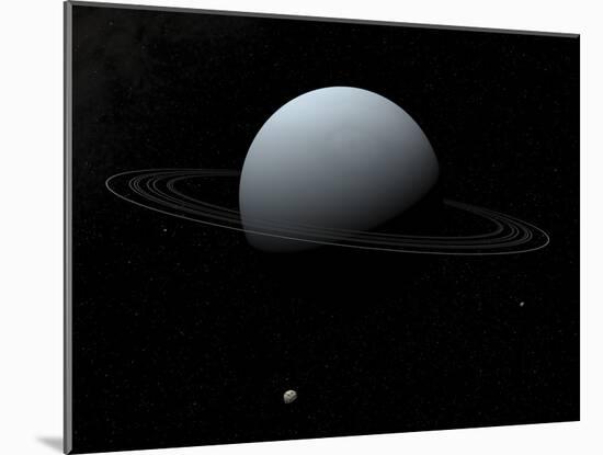 Artist's Concept of How Uranus and its Tiny Moon Puck-Stocktrek Images-Mounted Photographic Print