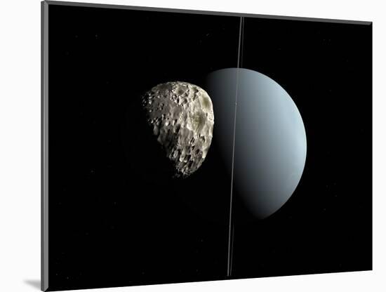 Artist's Concept of How Uranus and its Tiny Moon Puck-Stocktrek Images-Mounted Photographic Print