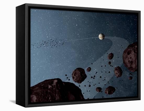 Artist's Concept of Jovian Trojans Asteroids-null-Framed Stretched Canvas