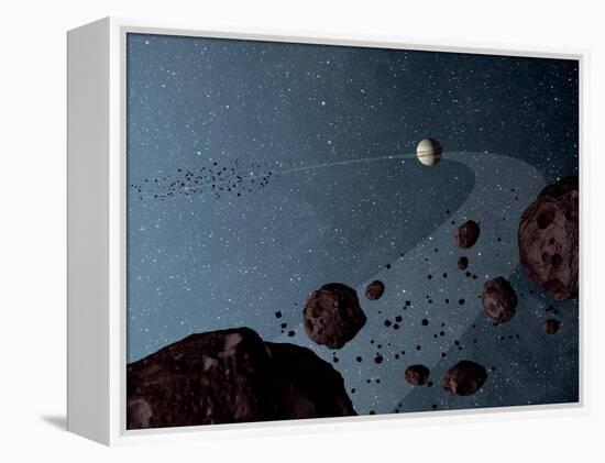 Artist's Concept of Jovian Trojans Asteroids-null-Framed Stretched Canvas