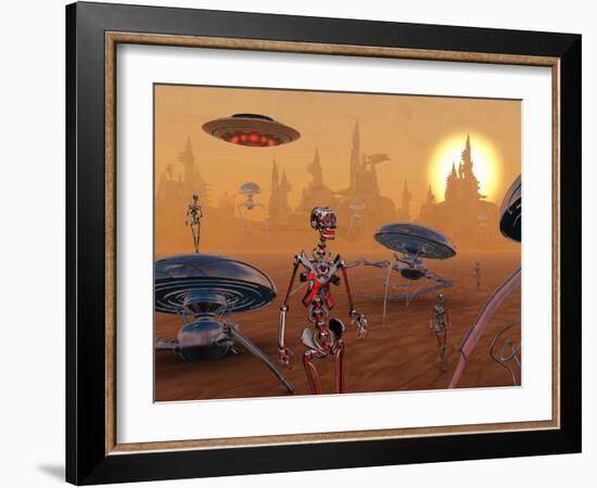 Artist's Concept of Life on Mars Long Ago-Stocktrek Images-Framed Photographic Print