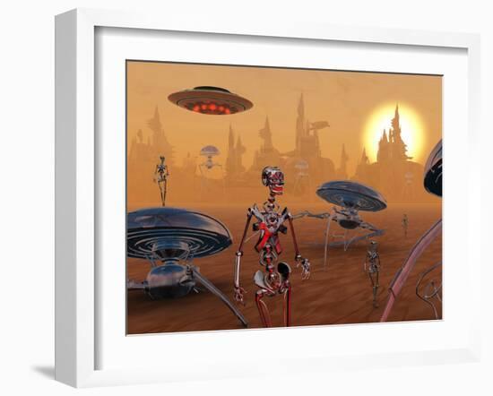 Artist's Concept of Life on Mars Long Ago-Stocktrek Images-Framed Photographic Print