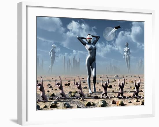 Artist's Concept of Mankinds Reliance On Science And Technology As a Religious Status-Stocktrek Images-Framed Photographic Print