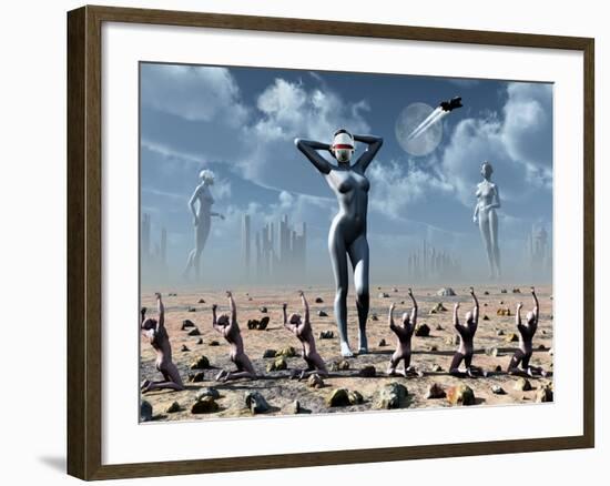 Artist's Concept of Mankinds Reliance On Science And Technology As a Religious Status-Stocktrek Images-Framed Photographic Print