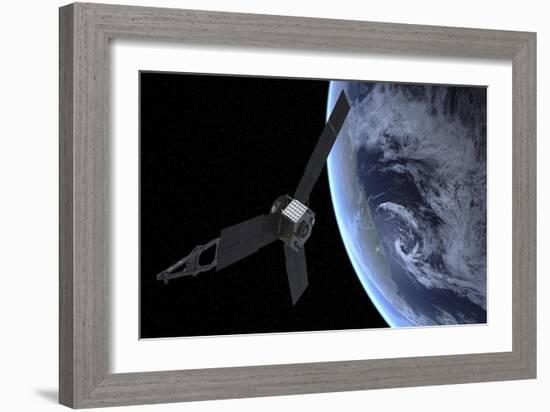 Artist's Concept of Nasa's Juno Spacecraft During its Earth Flyby Gravity Assist-null-Framed Art Print