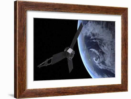 Artist's Concept of Nasa's Juno Spacecraft During its Earth Flyby Gravity Assist-null-Framed Art Print