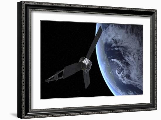 Artist's Concept of Nasa's Juno Spacecraft During its Earth Flyby Gravity Assist-null-Framed Art Print