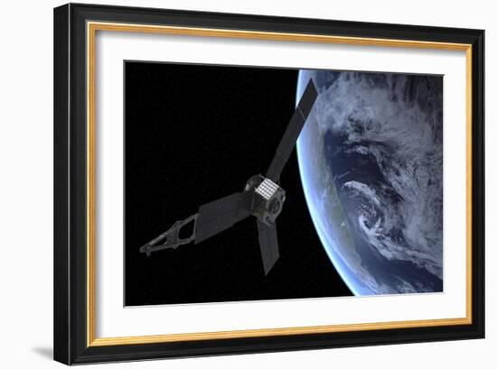 Artist's Concept of Nasa's Juno Spacecraft During its Earth Flyby Gravity Assist-null-Framed Art Print