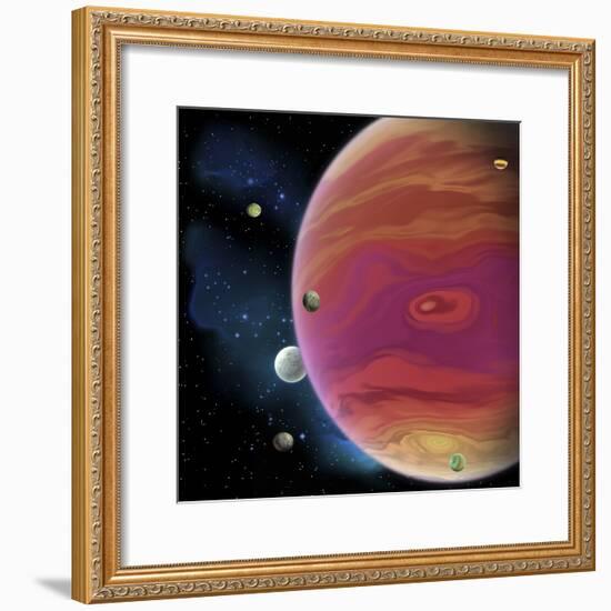 Artist's Concept of Planet Jupiter-Stocktrek Images-Framed Art Print