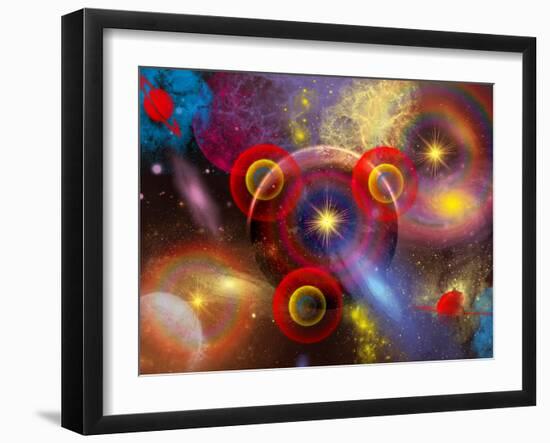 Artist's Concept of Planets and Stars Mixed Together in an Ever-Changing Nebula-Stocktrek Images-Framed Photographic Print