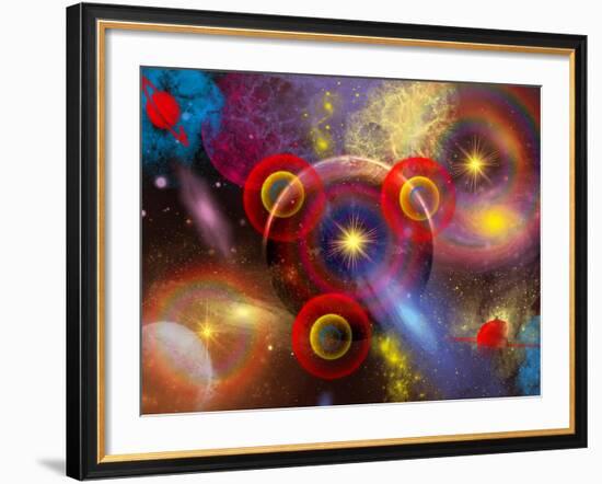 Artist's Concept of Planets and Stars Mixed Together in an Ever-Changing Nebula-Stocktrek Images-Framed Photographic Print